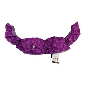 Vix Paula Hermanny Bikini Top Womens M Purple Dotted Bandeau Ruffle Off Shoulder
